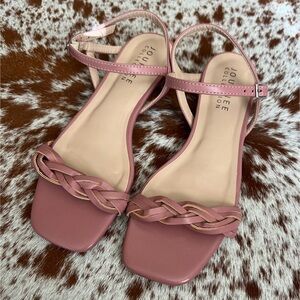 Journee Collection Pink/Rose Braided Flat Open-Toe Women’s Size 9 NWOT